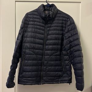 Men’s blue feather down jacket